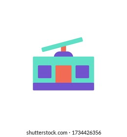 aerial lift icon flat color design. isolated on white background