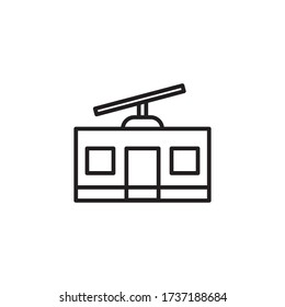 aerial lift icon outline design vector. isolated on white background
