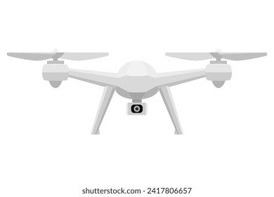 aerial mobile drone quadcopter smart quadrocopter for video and photo shooting stock vector illustration isolated on white background