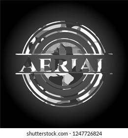 Aerial on grey camouflaged pattern