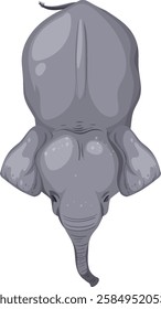 Aerial perspective of a gray elephant vector art