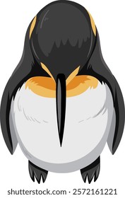 Aerial perspective of a penguin in vector style