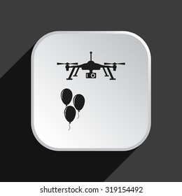 Aerial photography. Festive balloons. Quadrocopter. icon. vector design