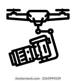 aerial photography unmanned vehicle line icon vector. aerial photography unmanned vehicle sign. isolated contour symbol black illustration