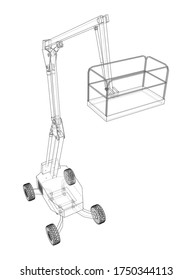 Rahmenkonzept der Luftplattform Vektorgrafik von 3d. Wire-Frame-Stil. Die Schichten sichtbarer und unsichtbarer Linien sind getrennt