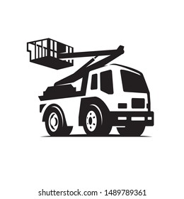 aerial platform logo building machine vector