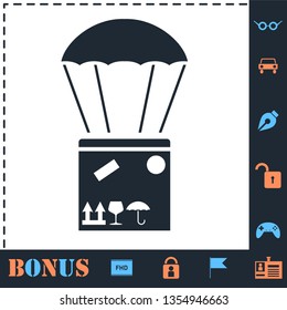 Aerial post delivery. Perfect icon with bonus simple icons