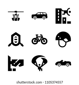 aerial, recreation, tool and active icons in Sport vector set. Graphics for web and design