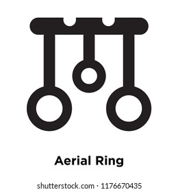 Aerial Ring icon vector isolated on white background, logo concept of Aerial Ring sign on transparent background, filled black symbol