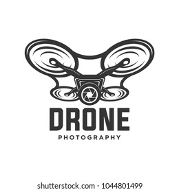 Aerial Shot Drone Logo. Photography with Drone Logo, Drone Logo in White Background / White Isolated