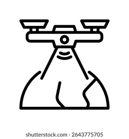 Aerial Survey Icon Line Vector Illustration
