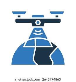 Ilustração de vetor misto de ícone de pesquisa aérea