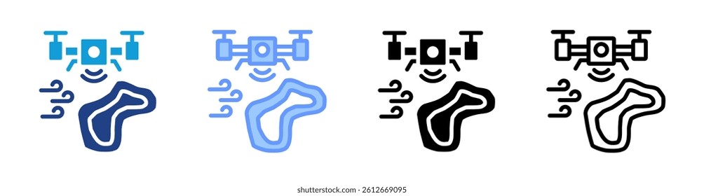Aerial Survey icon set multiple style collection