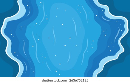 Aerial Top View of the Calm Deep Blue Center of a Peaceful and Serene Lake
