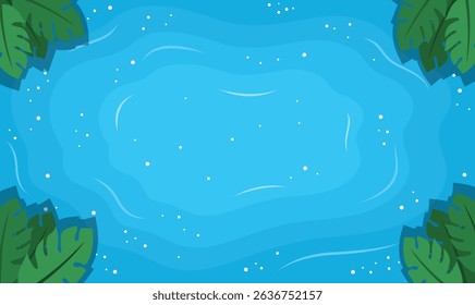 Aerial Top View of the Calm Deep Blue Center of a Peaceful and Serene Lake 