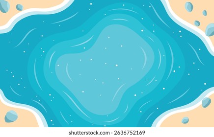 Aerial Top View of the Calm Deep Blue Center of a Peaceful and Serene Lake