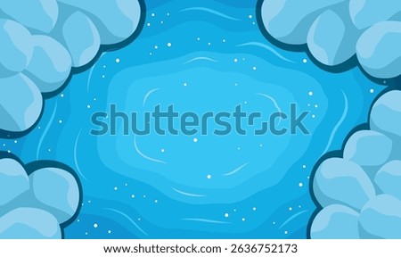 Aerial Top View of the Calm Deep Blue Center of a Peaceful and Serene Lake