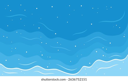 Aerial Top View of Ocean Waves Gently Crashing and Rolling Onto a Peaceful Shoreline