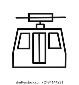 aerial tramway icon black and white vector sign