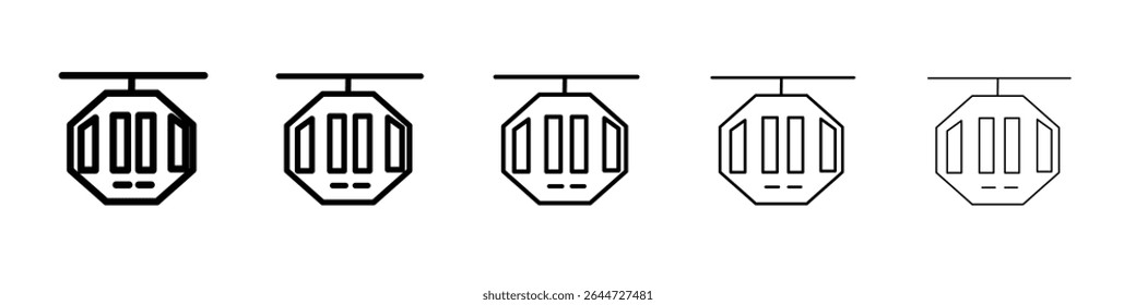 aerial tramway icon flat illustration set logo