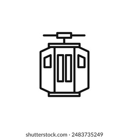 aerial tramway icon outline collection in black
