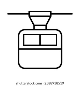 aerial tramway icon Outline vector symbol sign