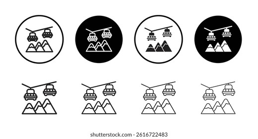 aerial tramway icon Thin line illustration set