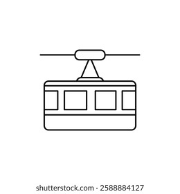 aerial tramway icon Vector logo set flat