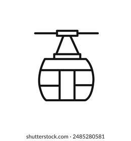 aerial tramway icon vector set collection for web