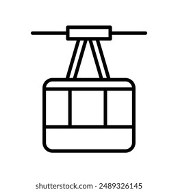 aerial tramway linear logo mark in black and white