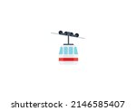 Aerial Tramway Vector Isolated Emoticon. Aerial Tramway Icon