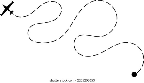 Aerial transport path. Flight logistic. Plane trace