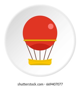 Aerial transportation icon in flat circle isolated on white vector illustration for web