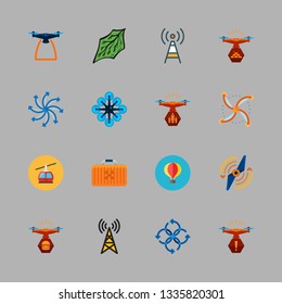 aerial vector icon set