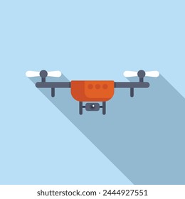 Aerial videography icon flat vector. Drone filming. Air operator control