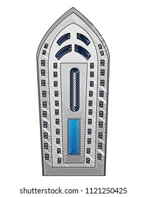 aerial view of cruice ship isolated icon