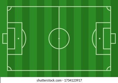 Aerial View Empty Football Playground - Soccer Stadium Vector Illustration