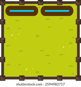 Aerial view of a fenced grassy area