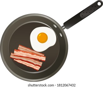 Aerial view of food on pan illustration