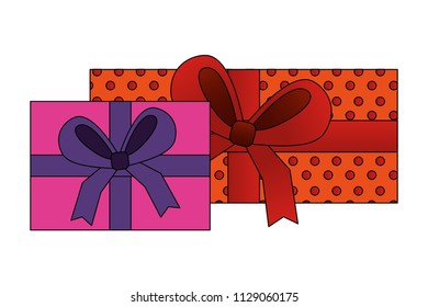 aerial view gifts boxes present icon