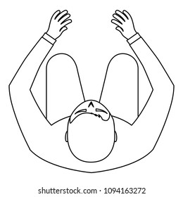 aerial view of man sitting