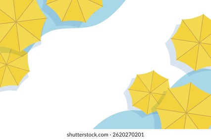 Vista aérea de muitos guarda-chuvas dia chuvoso Vetor ilustração material de fundo