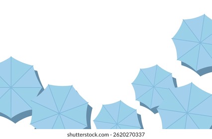 Vista aérea de muitos guarda-chuvas dia chuvoso Vetor ilustração material de fundo
