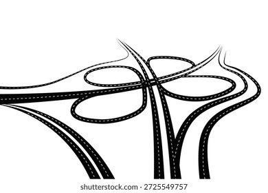 Vista Aéreas del Vector de intercambio de hojas de trébol de la carretera moderna