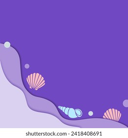 Aerial view of ocean waves reaching the coastline. Beach, sand, sea shore with blue waves. Top view overhead seaside. Hand drawn Vector illustrations. Set of three isolated cards. Travel concept