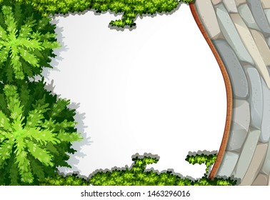 Aerial view on blank nature frame template illustration