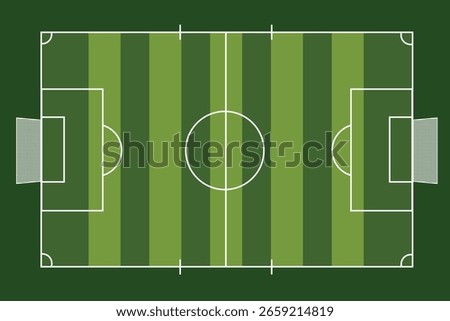 Aerial View of Soccer Field. Empty Green Football Pitch with White Line Markings