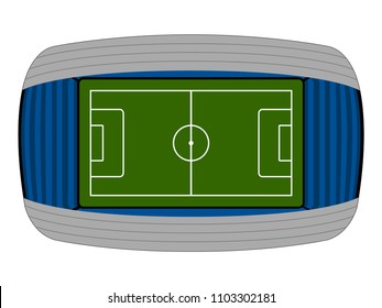 Aerial view of a soccer stadium