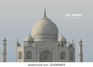 Vista Aéreas del Taj Mahal a lo largo del río Yamuna, Símbolo atemporal del amor y la brillantez arquitectónica capturado desde un ángulo bajo sorprendente con una simetría impresionante, India.