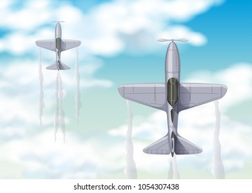 Ilustración de dos aviones de combate